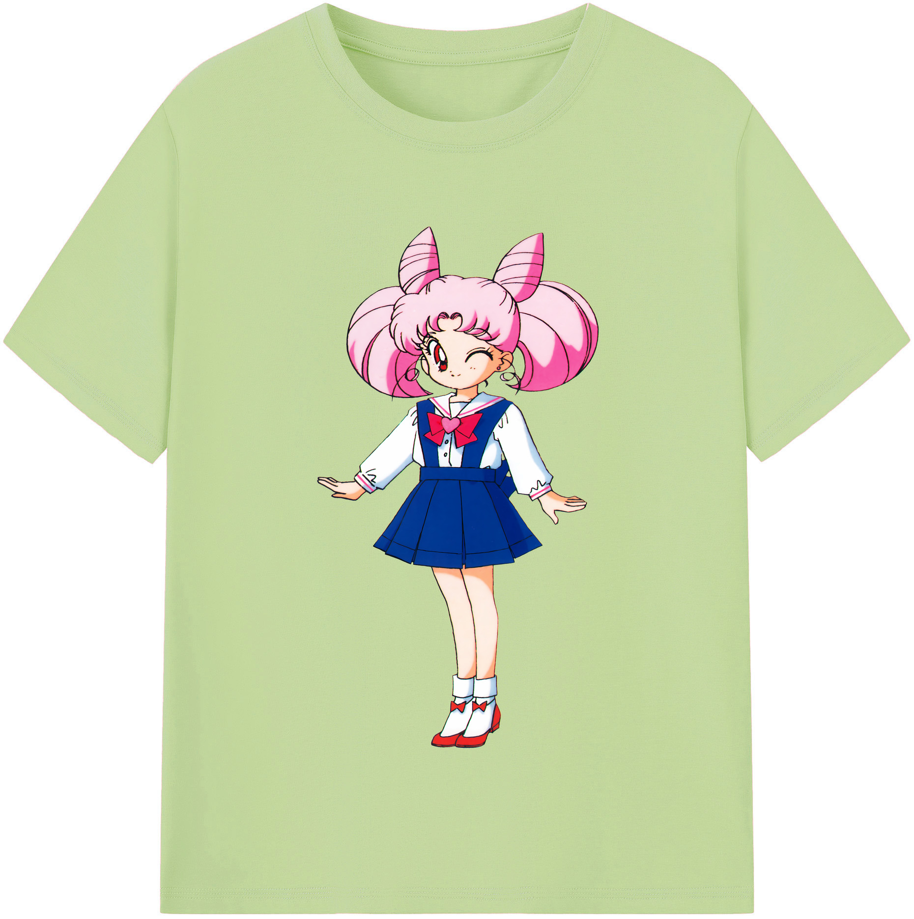 （画像用） 美少女戦士セーラームーン ちびうさ Sailor Moon Chibiusa Tsukino Usagi Small Lady Serenity 綿100％半袖Tシャツ（フロントプリント）